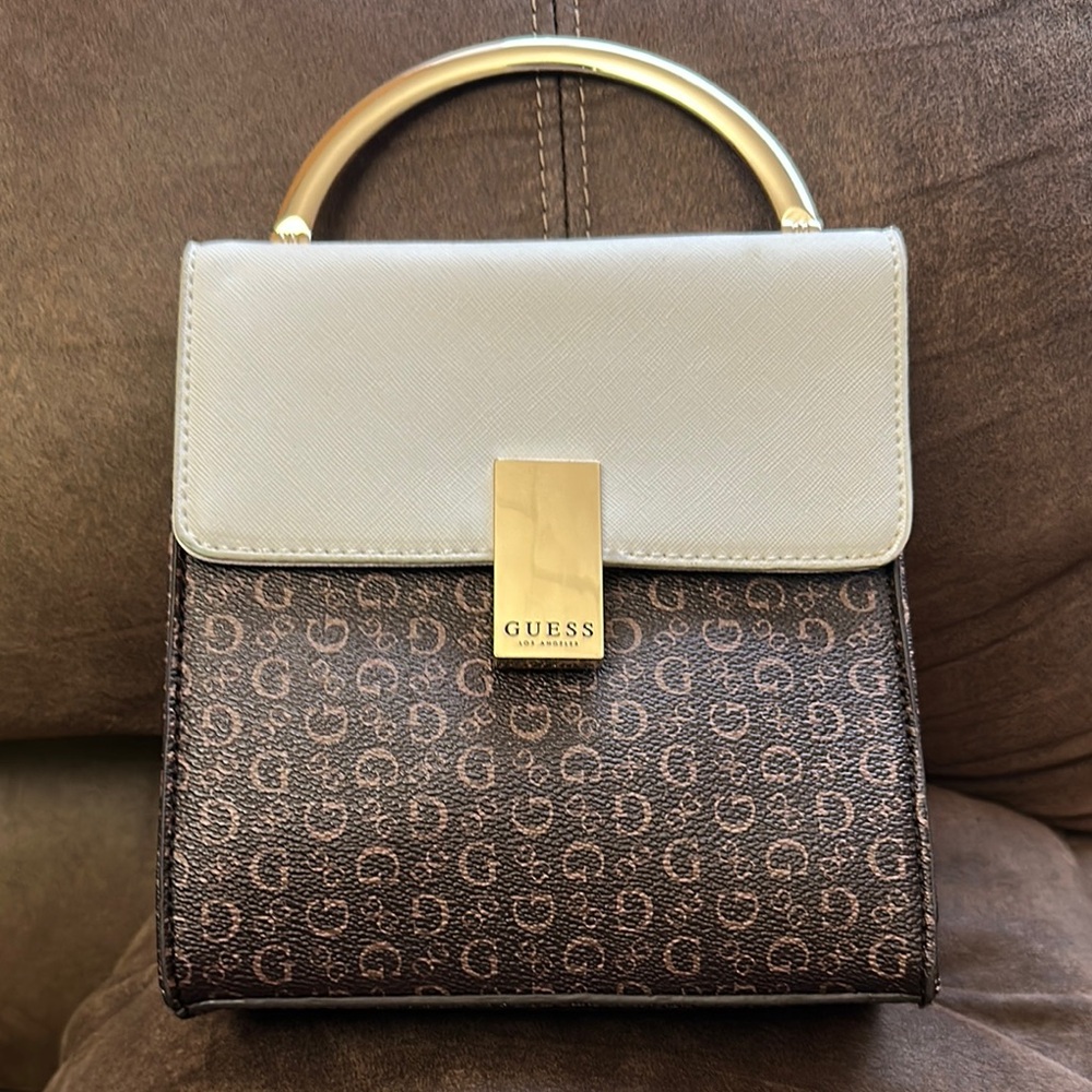 GUESS Brown and Cream Women's Bag